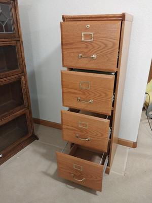 WOODEN FOUR DRAWER FILE CABINET