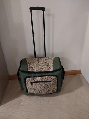 SOFT SIDED CRAFT BAG WITH HANDLE ON CASTORS