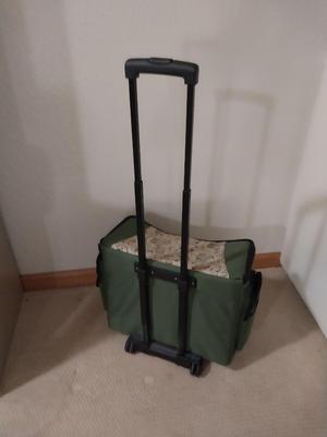 SOFT SIDED CRAFT BAG WITH HANDLE ON CASTORS