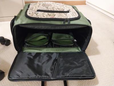 SOFT SIDED CRAFT BAG WITH HANDLE ON CASTORS