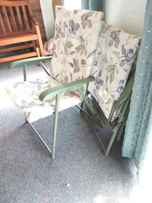 TWO MATCHING FOLDING YARD CHAIRS