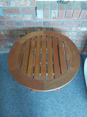 WOODEN OUTDOOR ROUND SIDE TABLE