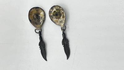 LOT 2: Sterling Collection: Necklace, Native American Pierced Earrings, Peacock Earrings and Pill Holder