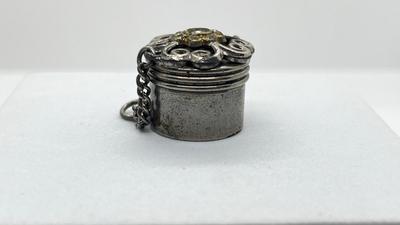 LOT 2: Sterling Collection: Necklace, Native American Pierced Earrings, Peacock Earrings and Pill Holder