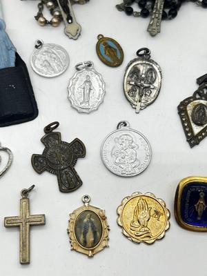 LOT 4: Large Religious Lot: Necklaces, Pins, Pendants and More!