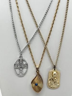 LOT 4: Large Religious Lot: Necklaces, Pins, Pendants and More!