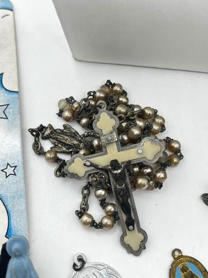 LOT 4: Large Religious Lot: Necklaces, Pins, Pendants and More!