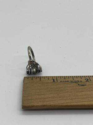 LOT 6: 14K White Gold, Sapphire and Diamond Ring - Size 4.5 - 3.4 GTW