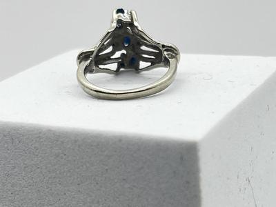 LOT 6: 14K White Gold, Sapphire and Diamond Ring - Size 4.5 - 3.4 GTW