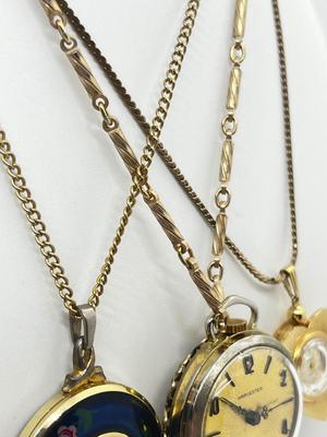 LOT 15: Collection of Vintage Pendant Watches - 23" and 24"