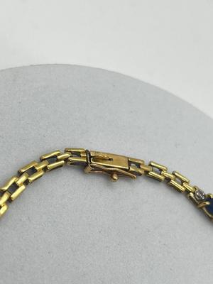 LOT 18: 14K Yellow Gold, Sapphire and Diamond Bracelet - 7" - 5.24 GTW