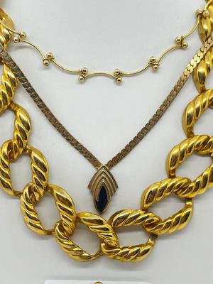 LOT 20: Goldtone Necklaces and Pierced Earrings