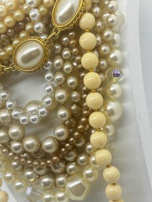 LOT 42: Dripping in Pearls! Assorted Faux Pearl Necklaces