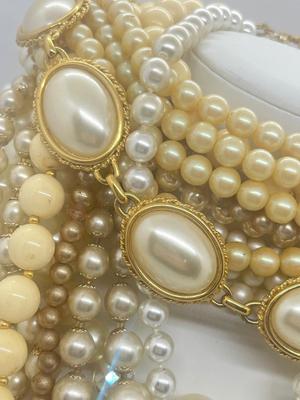 LOT 42: Dripping in Pearls! Assorted Faux Pearl Necklaces