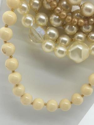 LOT 42: Dripping in Pearls! Assorted Faux Pearl Necklaces