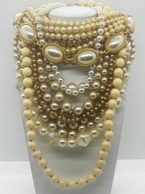 LOT 42: Dripping in Pearls! Assorted Faux Pearl Necklaces