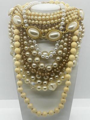 LOT 42: Dripping in Pearls! Assorted Faux Pearl Necklaces