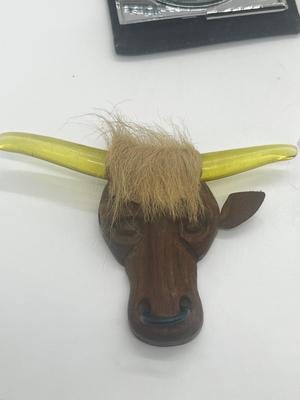 LOT 45: Eclectic Collection - Hankies, PA Hard Coal Necklace and Earring Set, Funky Bull with Lucite Horns and More!