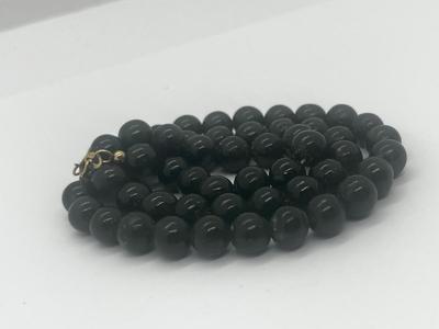 LOT 47: Vintage Jade Beaded Necklace With 14K Gold Filled Clasp