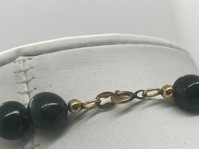 LOT 47: Vintage Jade Beaded Necklace With 14K Gold Filled Clasp