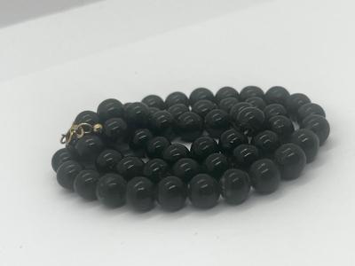 LOT 47: Vintage Jade Beaded Necklace With 14K Gold Filled Clasp