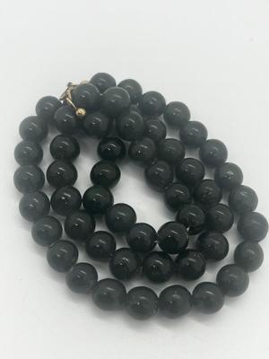 LOT 47: Vintage Jade Beaded Necklace With 14K Gold Filled Clasp