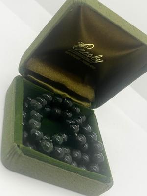 LOT 47: Vintage Jade Beaded Necklace With 14K Gold Filled Clasp