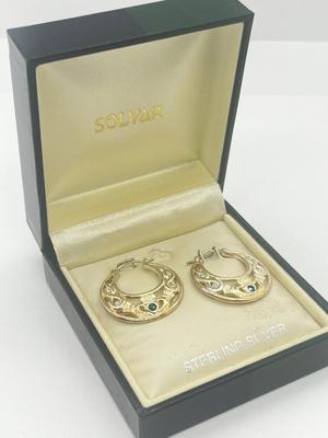 LOT 49: Solvar Sterling Silver Good Luck Irish Claddagh Pierced Earring