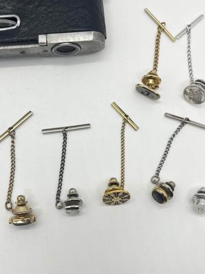 LOT 53: Tie Pins, Mini Binoculars and Pocket Knife