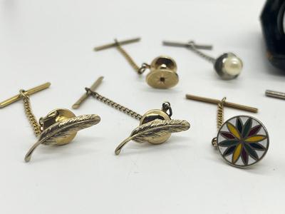 LOT 53: Tie Pins, Mini Binoculars and Pocket Knife