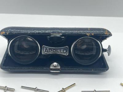 LOT 53: Tie Pins, Mini Binoculars and Pocket Knife