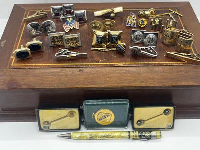 LOT 55: Collection of Cufflinks, Tie Pins and More!