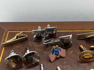 LOT 55: Collection of Cufflinks, Tie Pins and More!