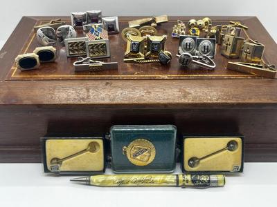 LOT 55: Collection of Cufflinks, Tie Pins and More!
