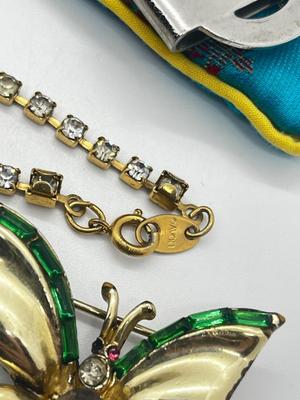 LOT 59: Assorted Treasures: Czech Art Glass "Dragon's Breath" Bracelet, Handpainted Wooden Box, 1904 Penny and Much More!