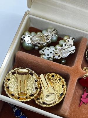 LOT 81: Jewelry Box With Clip On Earring Collection, Watches and More!