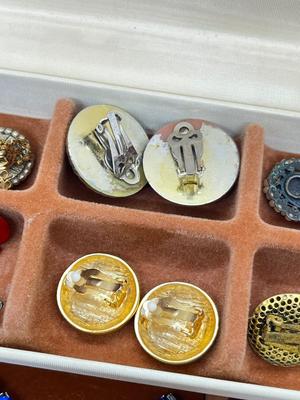 LOT 81: Jewelry Box With Clip On Earring Collection, Watches and More!