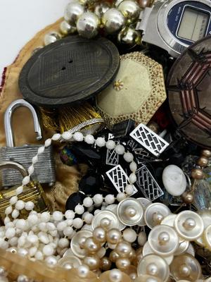 LOT 95: HUGE Craft Lot With Pretty Velvet Drawstring Bag