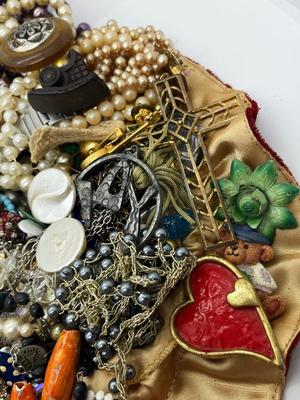 LOT 95: HUGE Craft Lot With Pretty Velvet Drawstring Bag