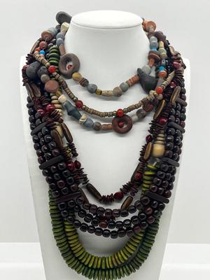 LOT 96: Fun Wooden Bead Necklace Collection