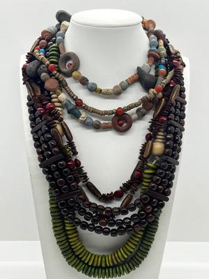 LOT 96: Fun Wooden Bead Necklace Collection