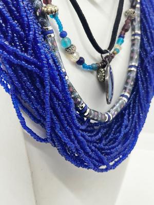 LOT 98: Tangled Up In Blue! Cool Blue Tone Necklace Collection