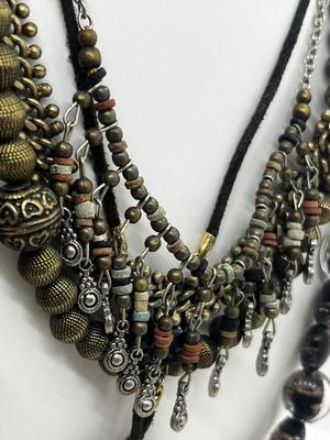 LOT 99: Assorted Chunky Earth Toned Necklaces