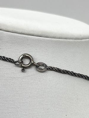 LOT 100: 925 Pendant Necklace and Silver Inlay Pierced Earrings - 11.2 GTW