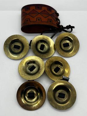 LOT 102: Finger Cymbals and Unique Leather Bracelet