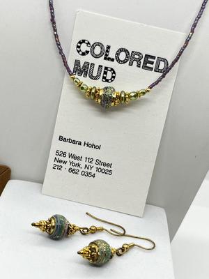 LOT 106: New In Package Jewelry Plus Unique "Colored Mud" Necklace and Earring Set