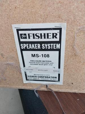 FISHER STEREO WITH TURNTABLE AND SPEAKERS