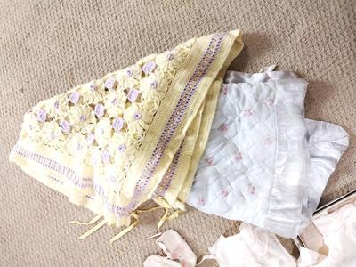 VINTAGE CHILD OUTFITS-HOT WATER BOTTLE-WOODEN CHILD HANGERS AND MORE