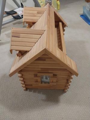 WOODEN DOLL HOUSE AND FURNITURE