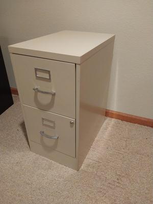 METAL TWO DRAWER LEGAL SIZE FILE CABINET